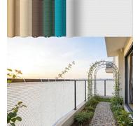 Cache Vue Balcon 1 x 5 m, Résistant, Durable, La Moisissure, Facile a Poser, Pas Besoin de Percer Couverture de Écran Jardin, avec Œillets pour Balcon, Blanc