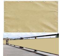Cache Vue Balcon 125 x 390 cm avec Œillets, Cordons, Résistant à l'eau & Aux Intempéries 160 G M² avec Protection UV Brise Vue Occultant, Brise-Vue pour Jardin Exterior, Jaune Sable