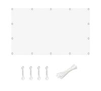 Cache Vue Balcon 126 x 935 cm Protection UV, Coupe-Vent et Imperméable, Résistant Aux Intempéries, Écran D'Intimité pour Balcon avec Trous et Serre Câbles pour Terrasse, Blanc