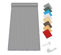 Cache Vue Balcon 130 x 650 cm Respirant, Cache Vue Opaque Imperméable avec Protection Anti-UV Brise Toile Filet d'ombrage pour Exterieur Terrasse, Gris