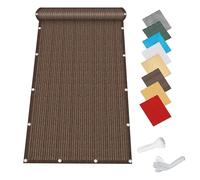 Cache Vue Balcon 135 x 300 cm Respirant, Cache Vue Opaque Imperméable avec Protection Anti-UV Brise Toile Filet d'ombrage pour Exterieur Terrasse, Brun