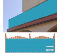 Cache Vue Balcon 140 x 150 cm HDPE 220G/M², Protection Contre Vent, Soleil, Brise Vue Balcon Exterieur Pare-Vue de Diverses Tailles Au Choix pour Jardin Extérieur, Bleu