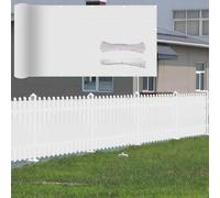 Cache Vue Balcon 140 x 350 cm en HDPE 220G M², Protection Contre Vent, Protection UV, Soleil et Respirabilité, Clôture Jardin Extérieure avec Attaches de Câble pour Patio, Blanc