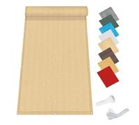 Cache Vue Balcon 140 x 750 cm Respirant, Cache Vue Opaque Imperméable avec Protection Anti-UV Brise Toile Filet d'ombrage pour Exterieur Terrasse, Jaune Sable