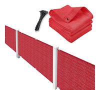 Cache Vue Balcon 360 x 400 cm, Occultant, Protection Contre Soleil, Vent, UV, Résistant Aux Intempéries Filet de Clôture Vue Balcon, avec Œillets pour, Rouge