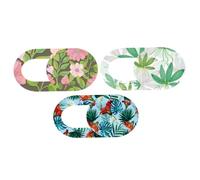 Cache Webcam Coulissant Floral ABS Anti-hacking pour Ordinateur et Tablette | Lot de 3 Pièces, Profil Ultra Fin, Bords Courbes, pour Télétravail et Apprentissage en Ligne