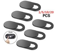 Cache-webcam magnétique coulissant en plastique pour iPad, tablette, ordinateur portable, PC, objectifs de téléphone portable - Autocollant de confidentialité 20PCS Black
