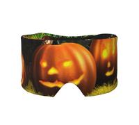 Cache-yeux confortable en forme de citrouilles d'Halloween, cache-oreilles pour dormir, bandeau chaud et design double face peuvent tous être utilisés. Convient pour la méditation et le yoga.