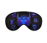 Cache-yeux confortable pour la nuit, motif astrologique Taureau, néon, sangle élastique souple, pour homme et femme