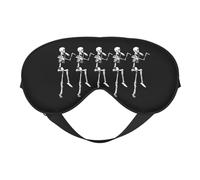 Cache-yeux d'Halloween squelette articulé imprimé tête de mort pour homme femme avion voyage sieste nuit sommeil