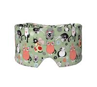 Cache-yeux et oreilles avec imprimé chats de dessin animé, bloquant le bruit, pour adultes, enfants, hommes et femmes