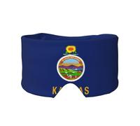 Cache-yeux et oreilles avec imprimé drapeau de l'État du Kansas - Occultant - Bloque le bruit - Pour adultes, enfants, hommes et femmes