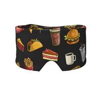 Cache-yeux et oreilles avec imprimé hamburger de cuisse de poulet - Bloque le bruit - Pour adultes, enfants, hommes et femmes