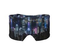 Cache-yeux et oreilles avec imprimé Hong Kong - Doux et occultant - Pour adultes et enfants - Confortable - Aide à la sieste de voyage