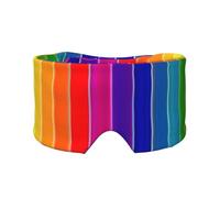 Cache-yeux et oreilles avec imprimé rayé arc-en-ciel - Occultant - Bloque le bruit - Pour adultes, enfants, hommes et femmes