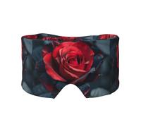 Cache-yeux et oreilles avec imprimé rose rouge et noir pour adultes et enfants, pour dormir, voyage, maison, bureau, aide pour une sieste réparatrice