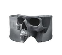 Cache-yeux et oreilles blancs avec imprimé crâne punk pour adultes et enfants pour dormir, voyage, maison, bureau