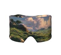 Cache-yeux et oreilles doux imprimé paysage de prairie pour adultes Housse de protection pour soulager la sieste de voyage
