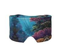 Cache-yeux et oreilles doux imprimé paysage de récif pour adultes - Housse de protection pour soulager la sieste de voyage