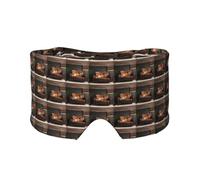 Cache-yeux et oreilles en cuir de vache marron pour adultes, doux et occultant, pour dormir, maison, bureau, voyage