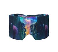 Cache-yeux et oreilles imprimé méduses pour adultes et enfants pour dormir, voyage, maison, bureau, aide pour une sieste réparatrice