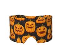 Cache-yeux et oreilles imprimés citrouille d'Halloween pour adultes et enfants, pour dormir, voyage, maison, bureau, aide pour une sieste réparatrice