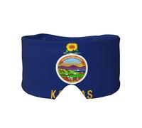 Cache-yeux et oreilles pour adultes avec imprimé drapeau de l'État du Kansas, doux et occultant pour dormir, maison, bureau, voyage