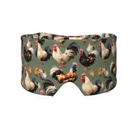 Cache-yeux et oreilles pour adultes avec imprimé poule et coq - Doux et occultant - Pour dormir, maison, bureau, voyage