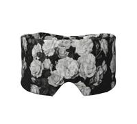 Cache-yeux et oreilles pour adultes et enfants - Motif roses noires et blanches - Pour dormir, voyage, maison, bureau - Aide pour une sieste réparatrice