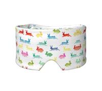 Cache-yeux imprimé lapin arc-en-ciel pour sieste, voyage, yoga, voyage, voyage, bureau, sieste, avion
