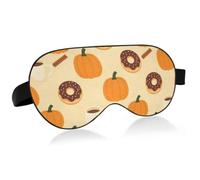 Cache-yeux léger rempli de coton doux avec design incurvé | Cool Smooth Nylon Inner Surface Réglable Voyage Eye Cover Avion Train Temps de Repos Confortable Automne Citrouille Café
