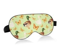 Cache-yeux léger rempli de coton doux avec design incurvé | Oeil d'oiseau doux textile extérieur réglable couverture yeux de voyage voyage avion train temps de repos fantaisiste canard