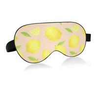 Cache-yeux léger rempli de coton doux avec design incurvé | Rembourrage en coton doux pour le sommeil - Bandeau pour les yeux en avion et train - Jaune - Mangues - Feuilles vertes