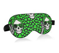 Cache-yeux léger rempli de coton doux avec design incurvé | Rembourrage en coton doux réglable pour les yeux de voyage longue distance St Patrick Day Skull