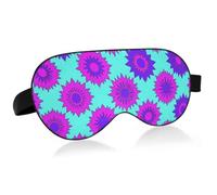 Cache-yeux léger rempli de coton doux avec design incurvé | Sangle élastique en mélange d'élasthanne, couverture réglable pour les yeux de voyage, sommeil profond, bleu et rose pâle