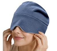 Cache-yeux lesté doux bloquant la lumière et la pression douce | Couvre-yeux lesté pour homme pour pause quotidienne, sieste, lit, canapé, voyage, maison, bureau, chaise bleu foncé