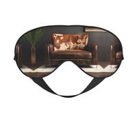 Cache-yeux marron imprimé peau de vache pour homme et femme