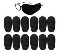 Cache-yeux médical pour lunettes, réutilisables, pour adultes et enfants, patchs souples pour couvrir l'œil gauche ou droit pour l'amblyopie et le strabis (noir 12)