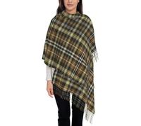 Cachemire Foulards Plaid Femmes Écharpe Hiver Chaud Style Rétro Britannique Épais Chale Longues avec Gland pour Automne Cadeau Noël, Arbres Bruns Et Verts