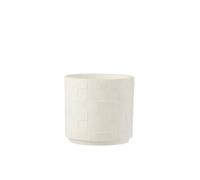 Cachepot en céramique blanc 16x16x14 cm - J-LINE - Carré - Sans réserve d'eau