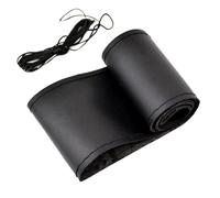 caches de Volant Housse de Volant de Voiture en Cuir Noir/Rouge/Bleu, Autocollant de Protection, Aiguille de 38 cm, 15 Pouces, Accessoires d'origine pour Focus 2 et 3, Kia et Rio Couvre Volant(Black)