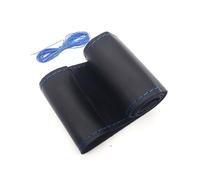 caches de Volant Housse de Volant de Voiture en Cuir Noir/Rouge/Bleu, Autocollant de Protection, Aiguille de 38 cm, 15 Pouces, Accessoires d'origine pour Focus 2 et 3, Kia et Rio Couvre Volant(Blue)