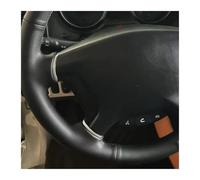 caches de Volant Housse de Volant tressée en Cuir Microfibre Cousue à la Main pour Mitsubishi Pajero 2007-2014 Galant 2008-2012 Couvre Volant(Orange Thread)