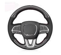 Caches de Volant pour Dodge pour Challenger pour Charger 2015-2021 pour Dodge pour Durango 2018 2019 2020-2021 Housse De Volant en Cuir Suédé Housse de Volant(Yellow Thread)