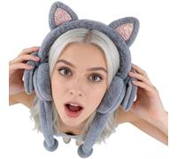 Caches-Oreilles Doux Pour Femmes Protecteur Chaud en Peluche | Cache-Oreilles Animaux à Oreilles de Lapin Mobiles pour l'Hiver, l'Automne, les Sports d'Extérieur, la Course, le Cyclisme,