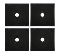 Caches pour plaques de cuisson Couvercle de protection cuisinière, 1 à 8 pièces, feuille brûleur gaz, tapis, doublure propre for ustensiles cuisine réutilisables(Black 4PCS)