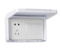 caches pour prises électriques, Slim Waterproof Socket Cover for Bathroom Wall, Easy to Open and Close(White)