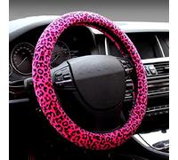 Caches Volant Couvre-Volant en Fourrure Léopard 7 Couleurs Mignon pour Filles Taille 38cm Convient À La Plupart des Styles Voiture Chaud pour l'hiver Housse Volant (Couleur : F)