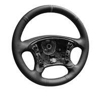 Caches Volant Protecteur Pour Peugeot Pour Partner 2001 2002 2003 2004 2005 2006 2007 2008 Housse Volant Voiture Cuir Perforé Antidérapant Couvercle volant voiture(Orange Thread)