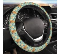 Caches Volant Voiture Fleur Fleur Capybara Housse Volant Voiture Universel Couvre Volants Voitures Souple pour Accessoire Camions Pkw 37-38Cm